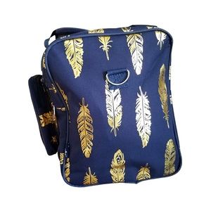 Ngil Bags - Navy Duffel Travel Bag with Gold Feathers Ngil Bags - Navy Duffel Travel Bag with Gold Feathers